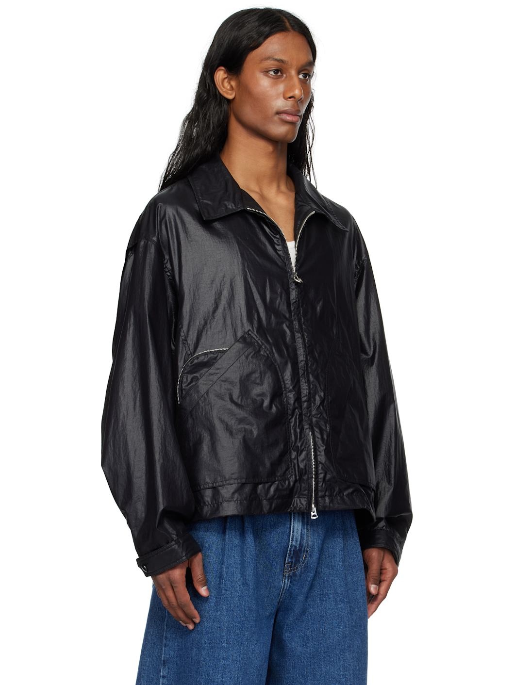 Black Zipper Light Jacket - 2