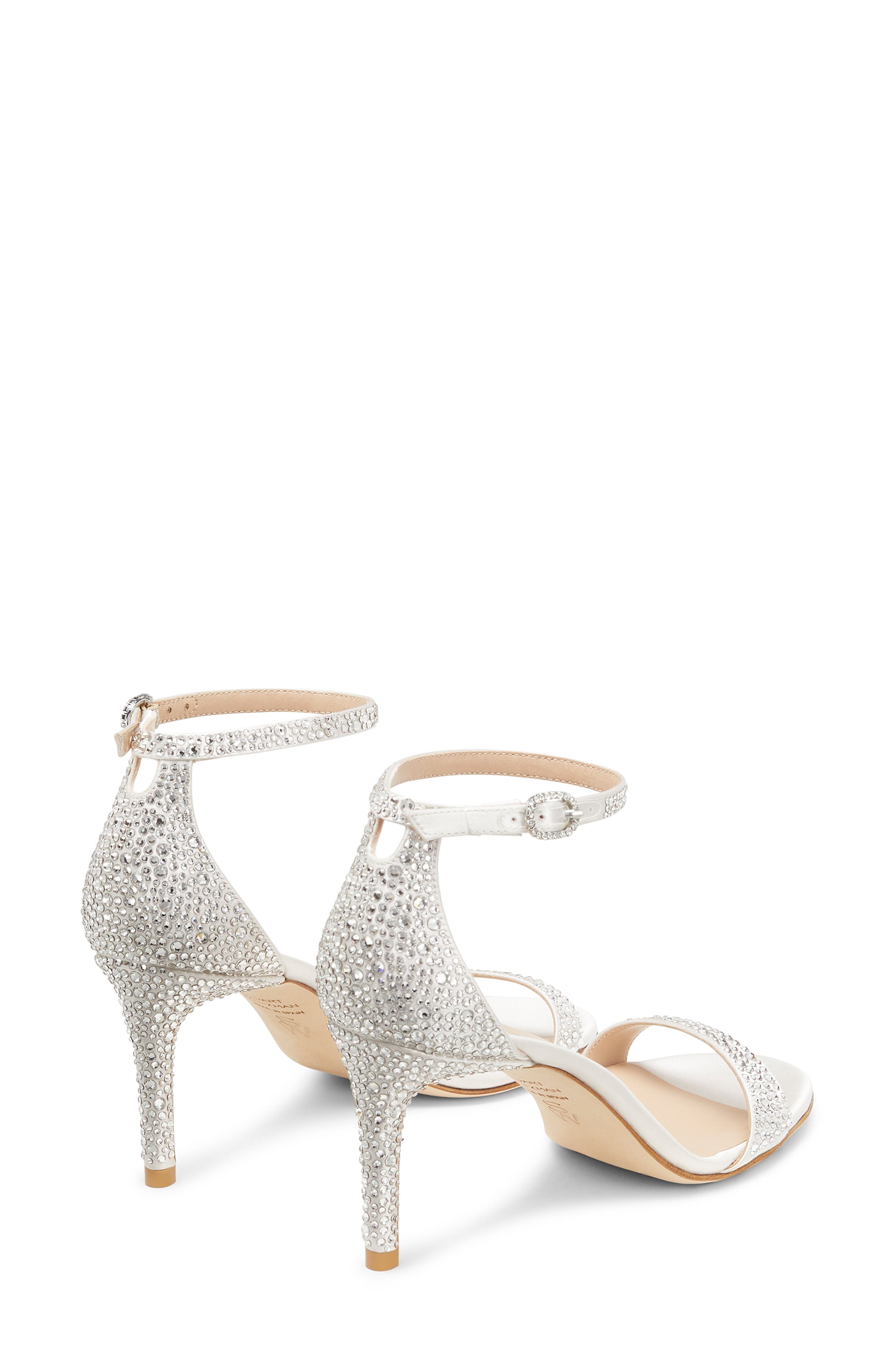 Stuart Weitzman Nudist Shine 75 Sandal in Clear/Cream at Nordstrom - 3