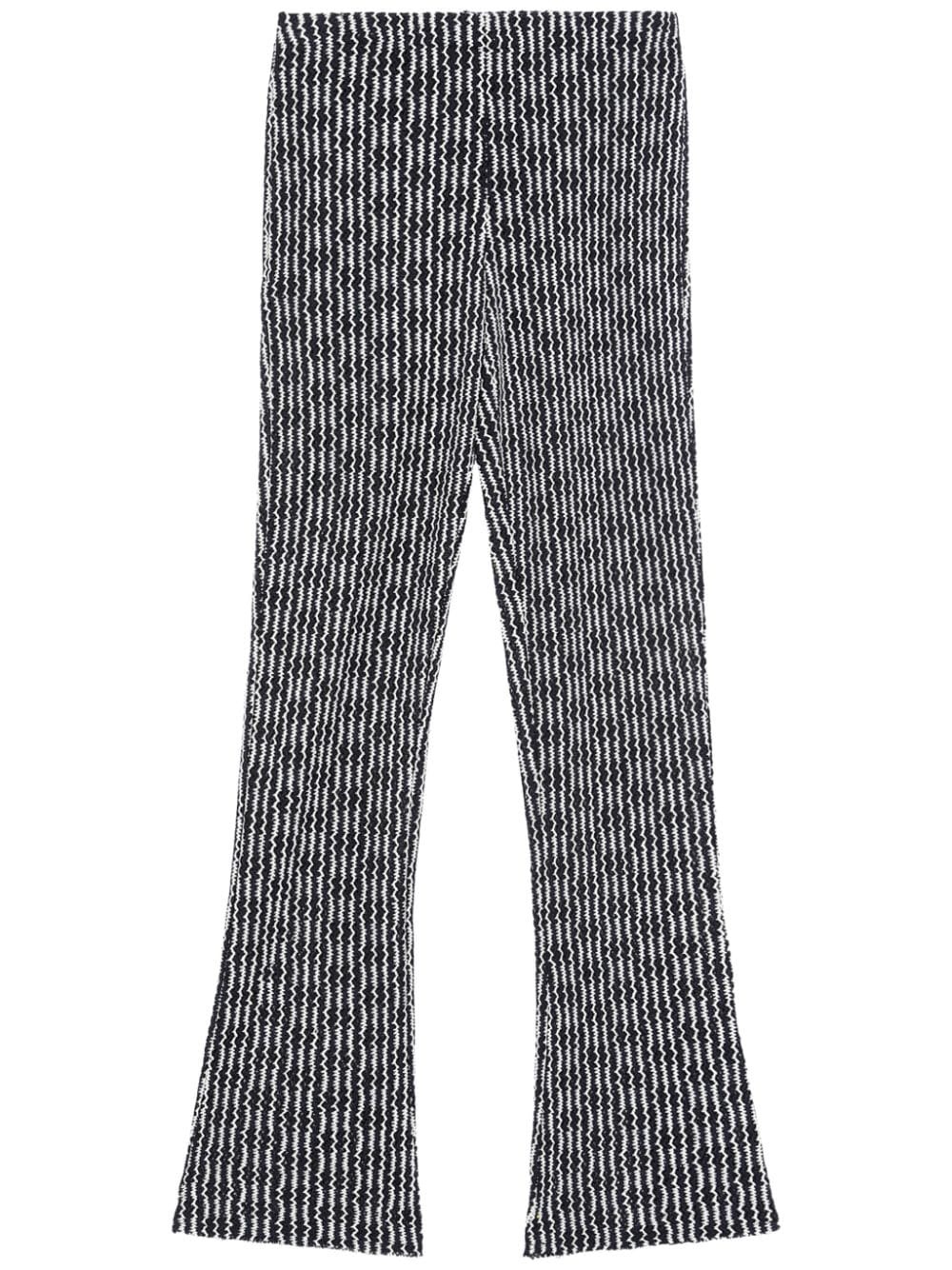 zigzag pattern slim-legged trousers - 1