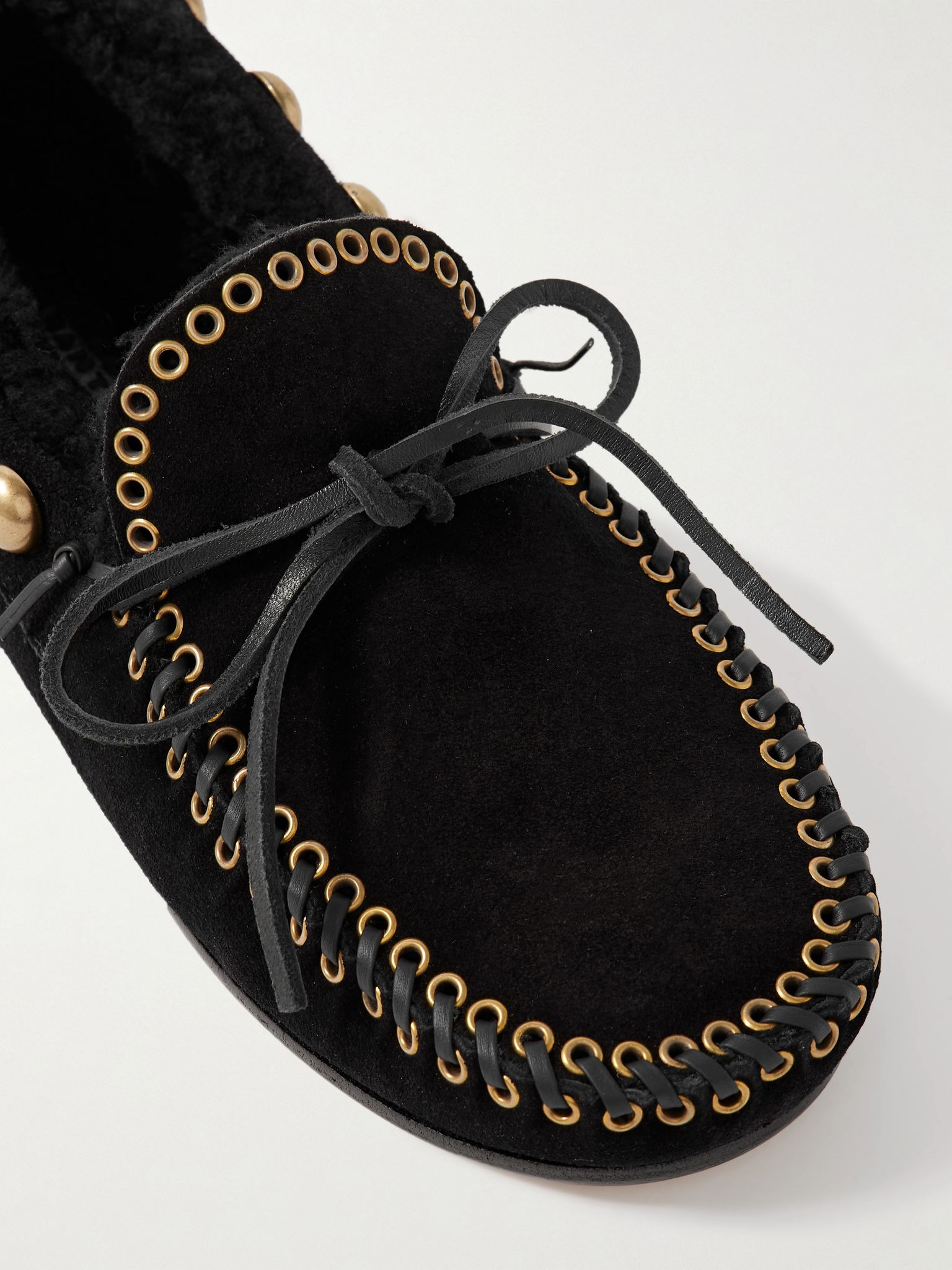 Fitza embellished suede loafers Black - 4