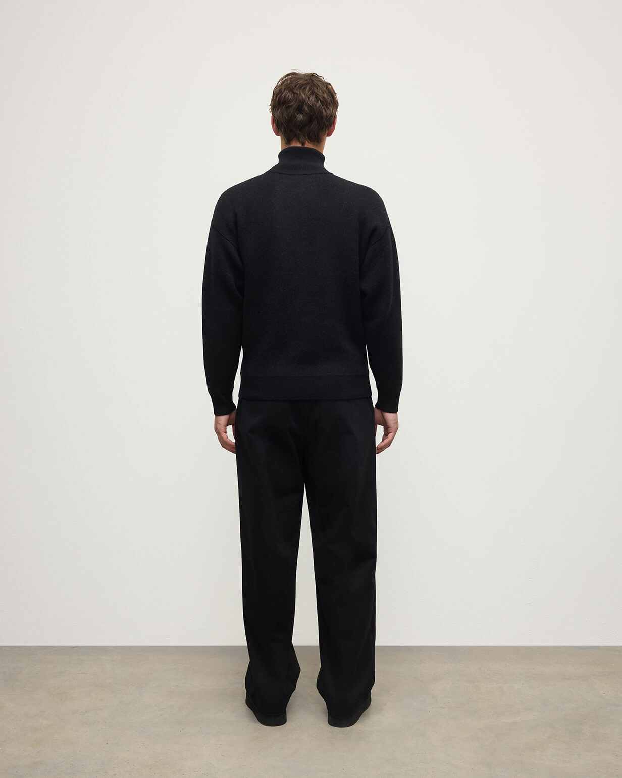 Double Face Black Half Zip Jumper - 4