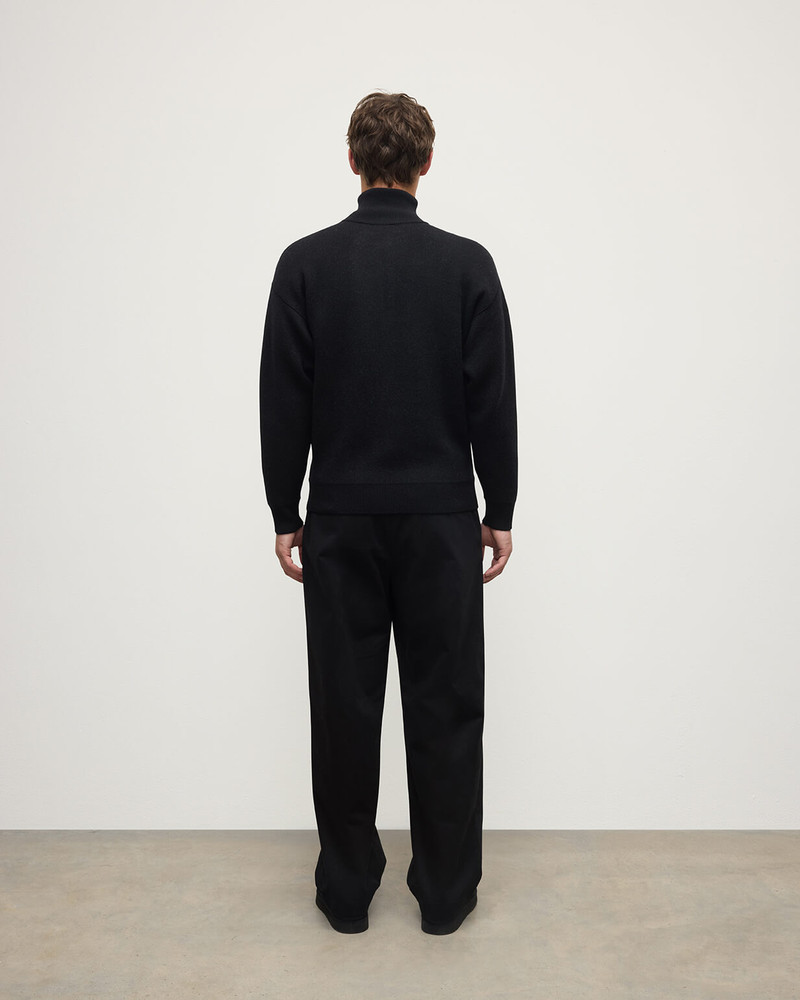 Double Face Black Half Zip Jumper 4