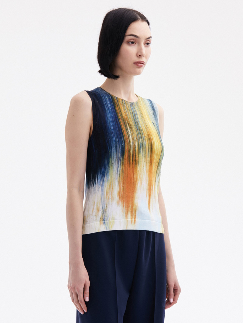 ABSTRACT BRUSHSTROKE PRINTED TANK 4