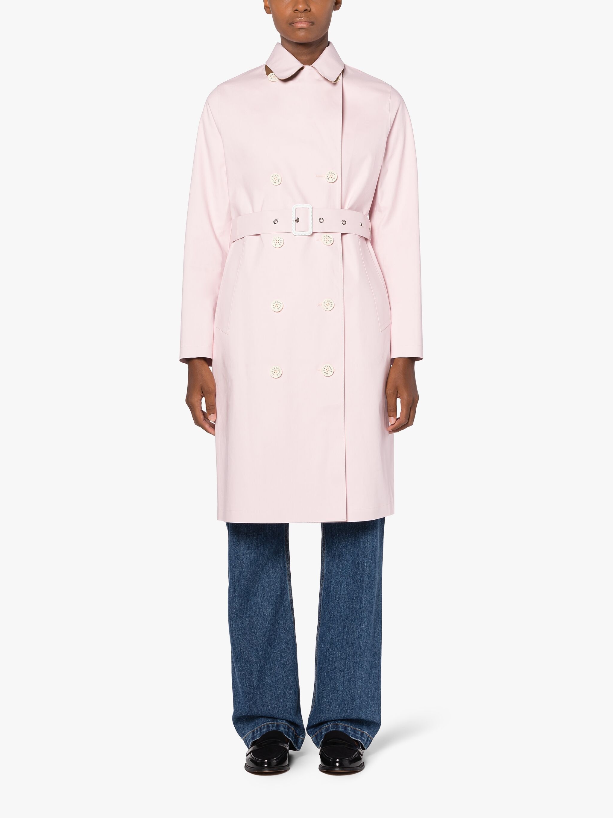 MORNA PINK BONDED COTTON TRENCH COAT - 3