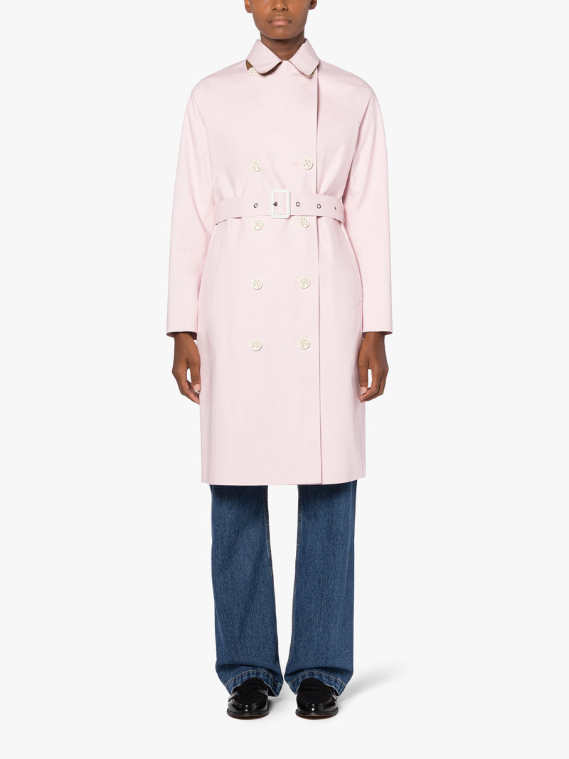 MORNA PINK BONDED COTTON TRENCH COAT 3