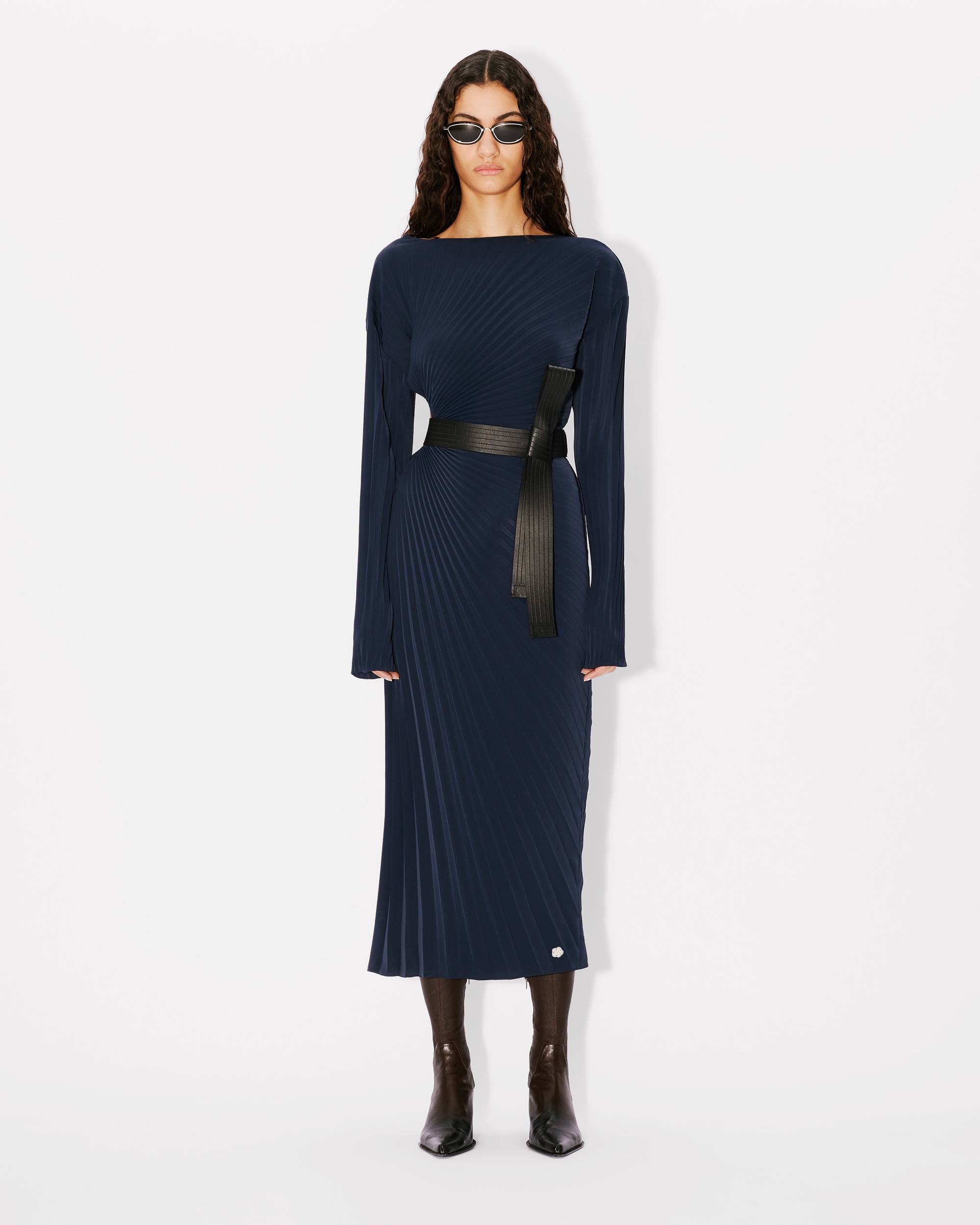 Sun-ray pleats long dress - 3
