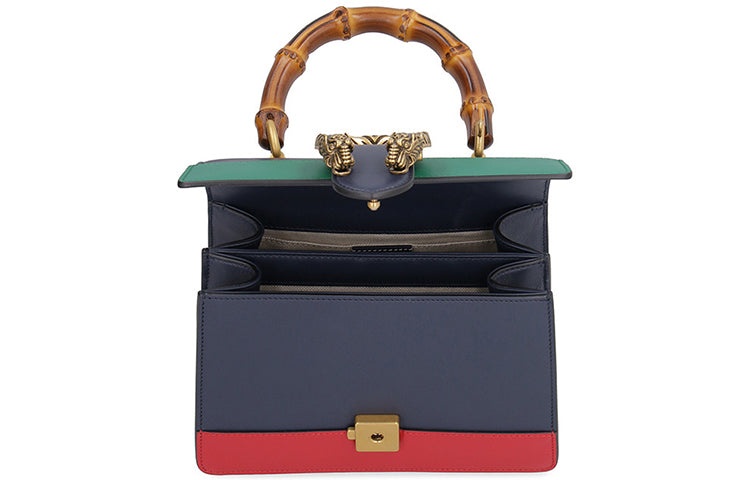 (WMNS) Gucci Dionysus Tiger Head Bamboo Stripe Leather Handbag 'Navy Blue Green Red' 523367-CWLMT-85 - 3