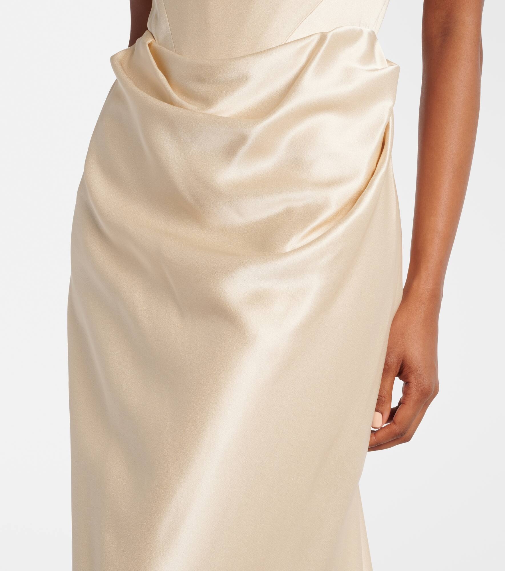 Galaxy draped crêpe satin bustier gown - 5