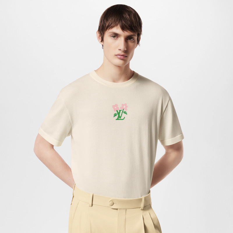 Short-Sleeved Cotton Knitted Crewneck 2