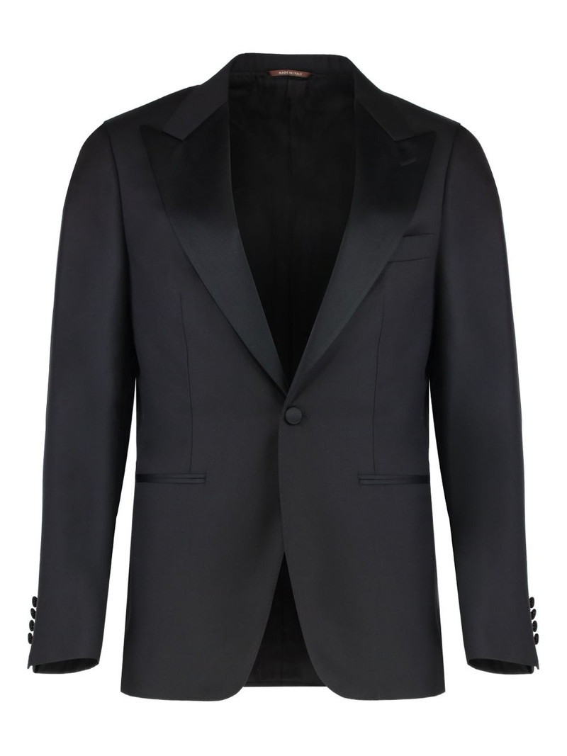 Canali peak-lapel wool suit outlook