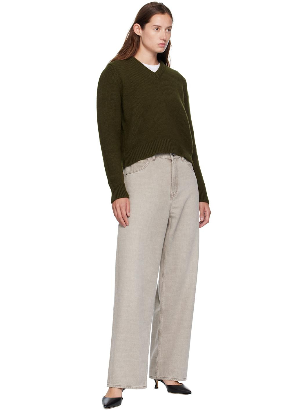 Green Glenn V-Neck Sweater - 4
