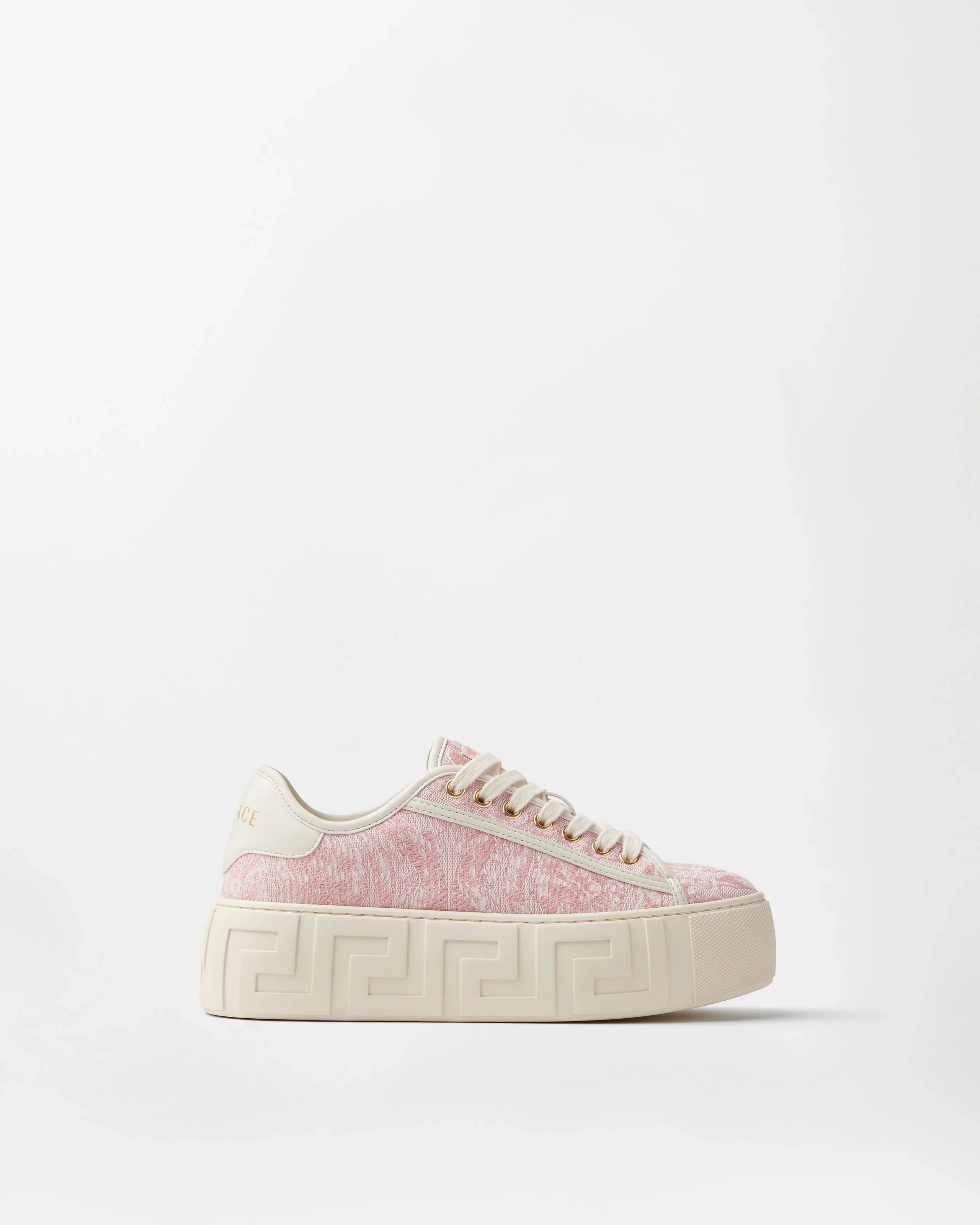 Greca Jacquard Canvas Platform Sneakers - 1