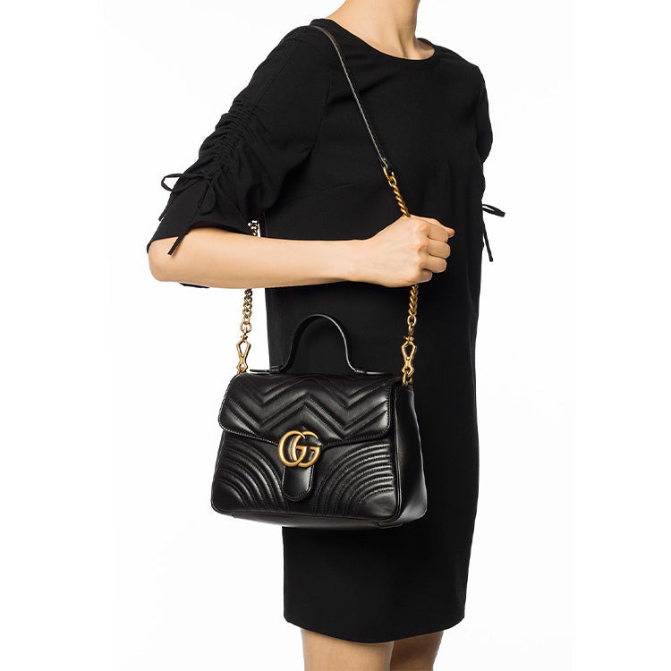 (WMNS) Gucci GG Marmont Series Bag Small-Size Black 498110-DTDIT-1000 - 6