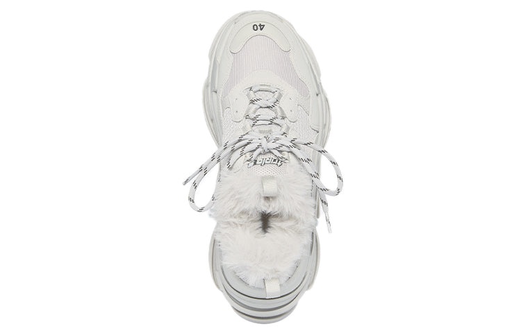(WMNS) Balenciaga Triple S Sneaker 'Faux Fur - Grey' 668562W3CQ51210 - 4