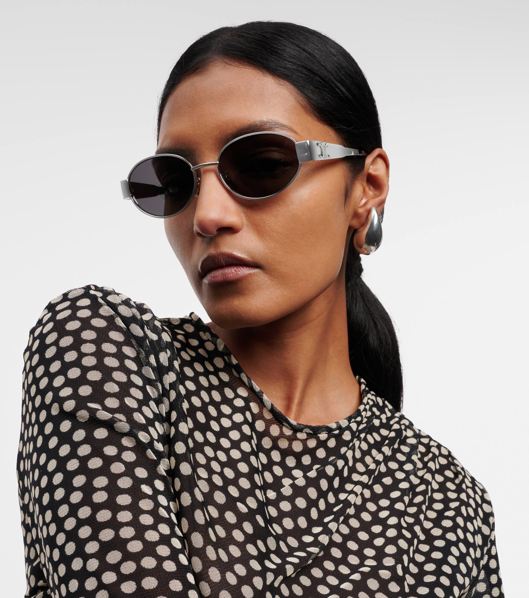 Triomphe oval metal sunglasses - 5