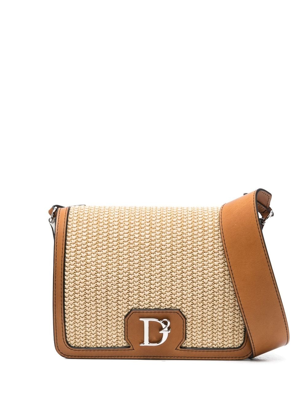 woven raffia shoulder bag - 1