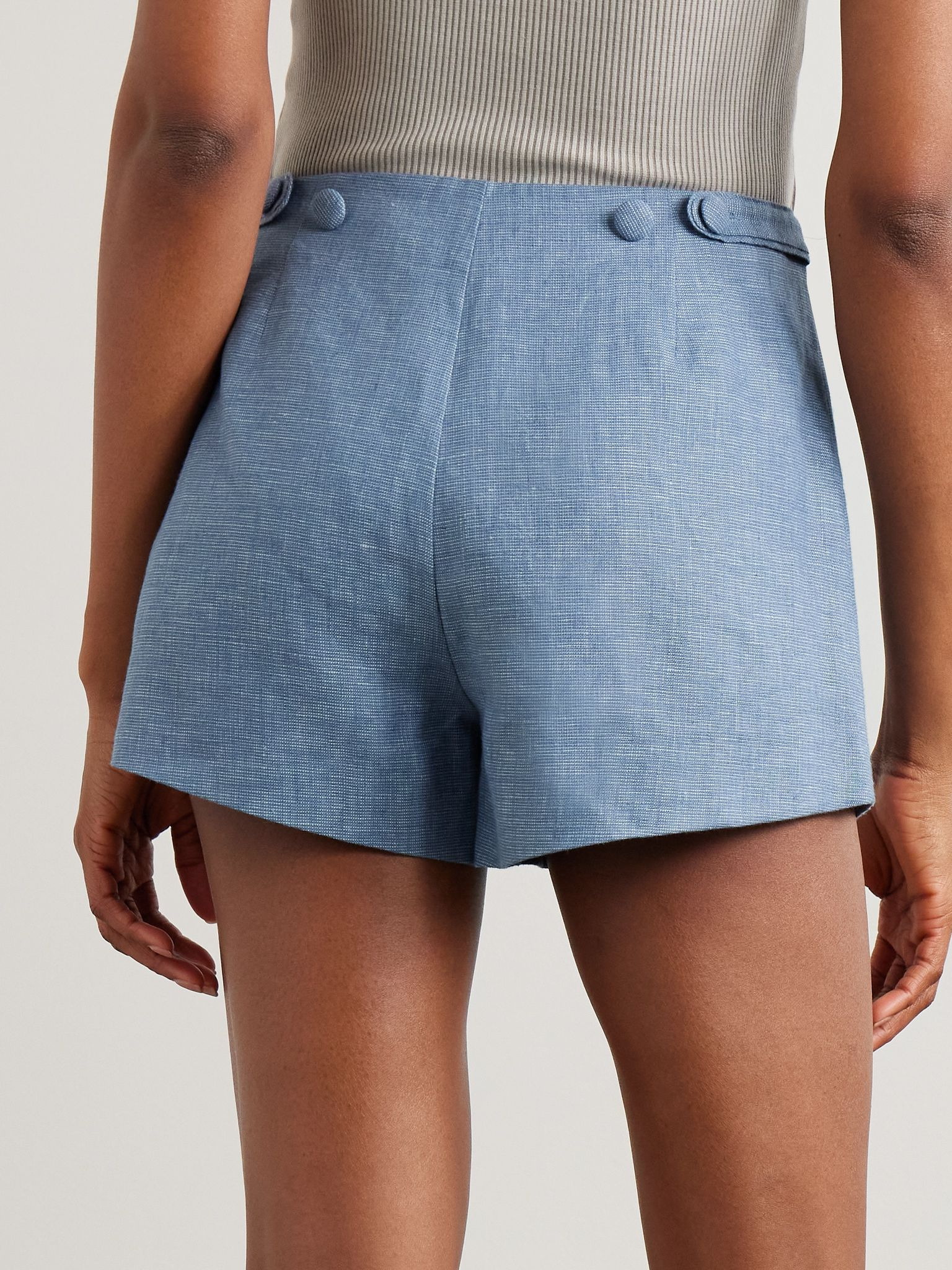Thea linen shorts Blue - 4