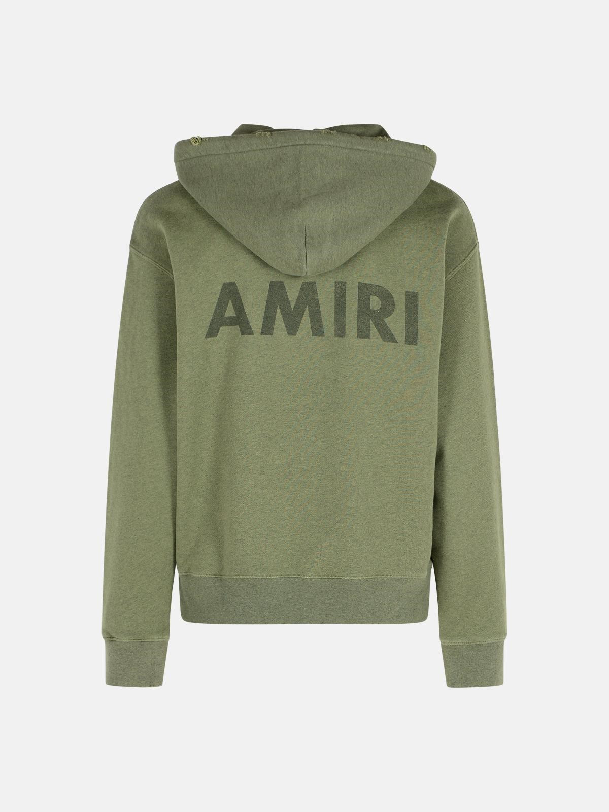 'STENCIL' GREEN COTTON SWEATSHIRT - 3