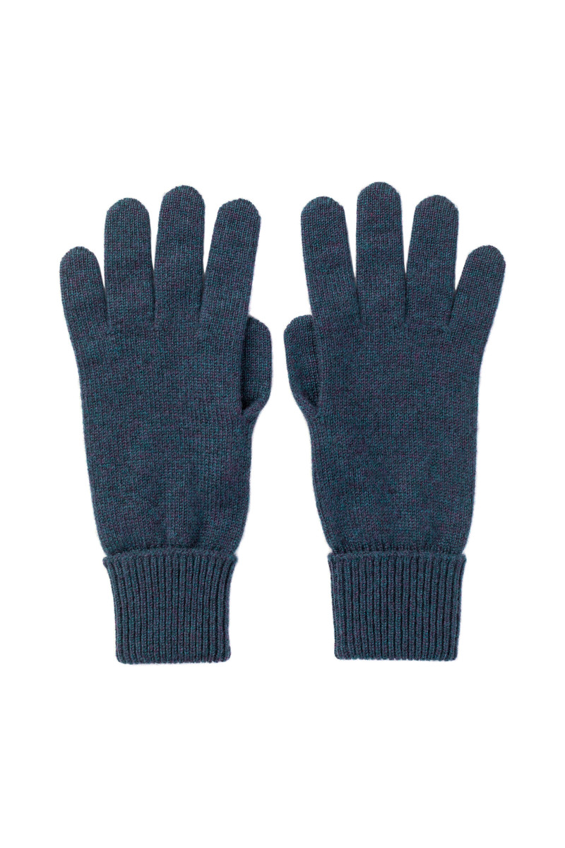 Navy Cashmere Gloves with Turnback Cuffs 1