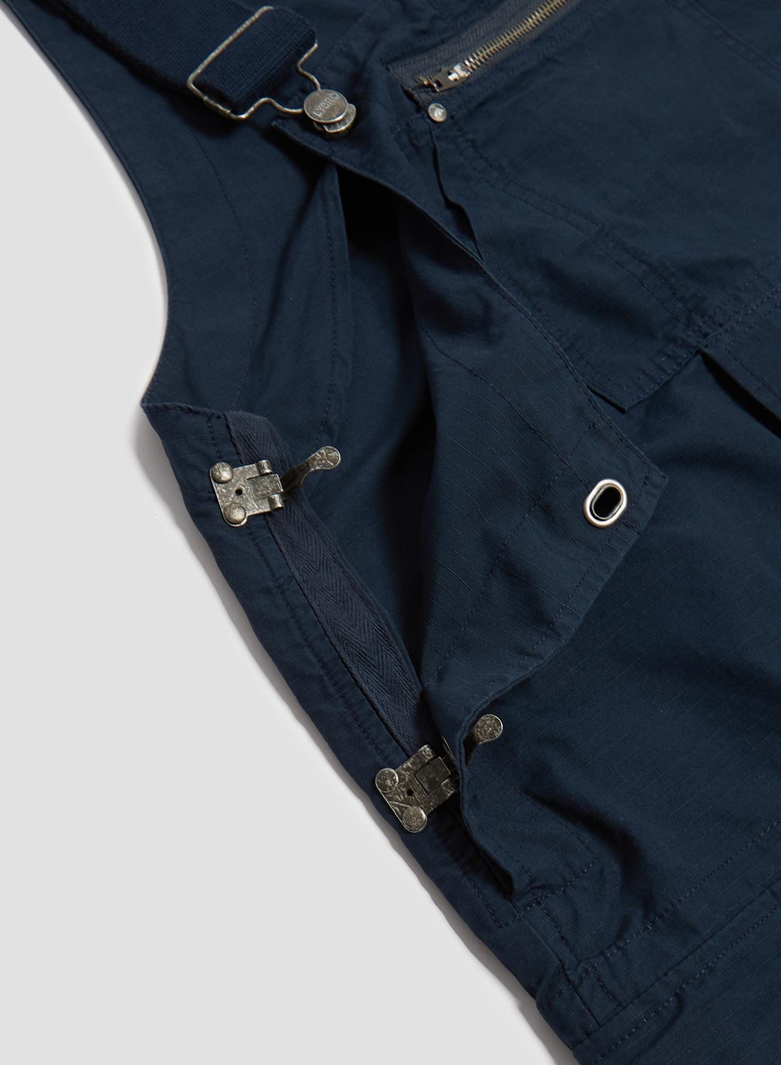 Naval Dungaree in Black Navy (Cotton Ripstop) - 7