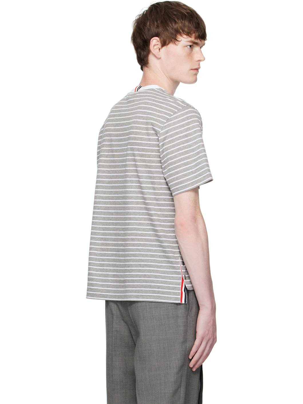 Gray & White Milano Pocket T-shirt - 3