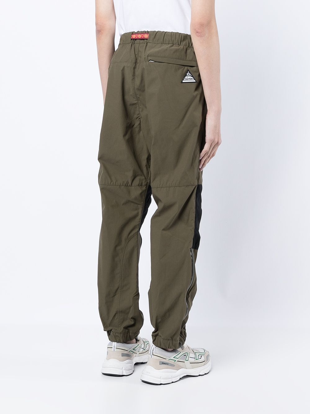 panelled drawstring-waist straight-leg trousers - 4