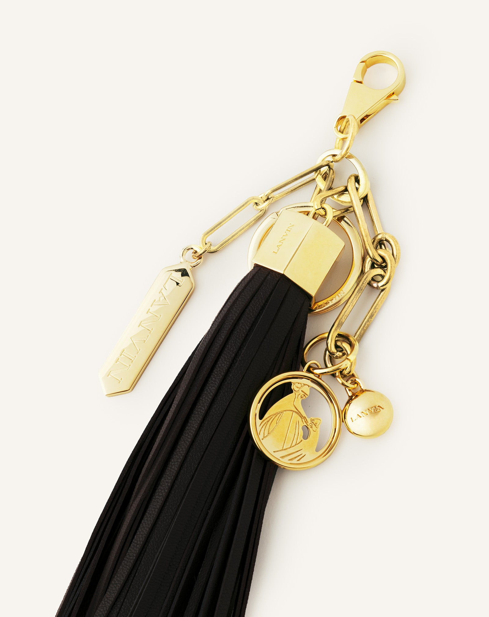 LARGE LEATHER POMPOM BAG CHARM - 2