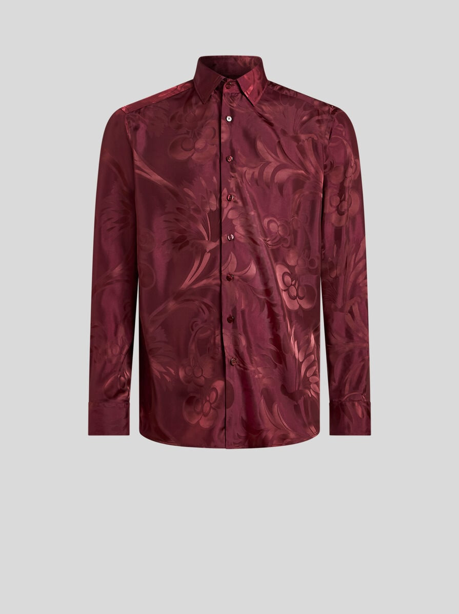 FLORAL LEAFY JACQUARD ROMA SHIRT - 1
