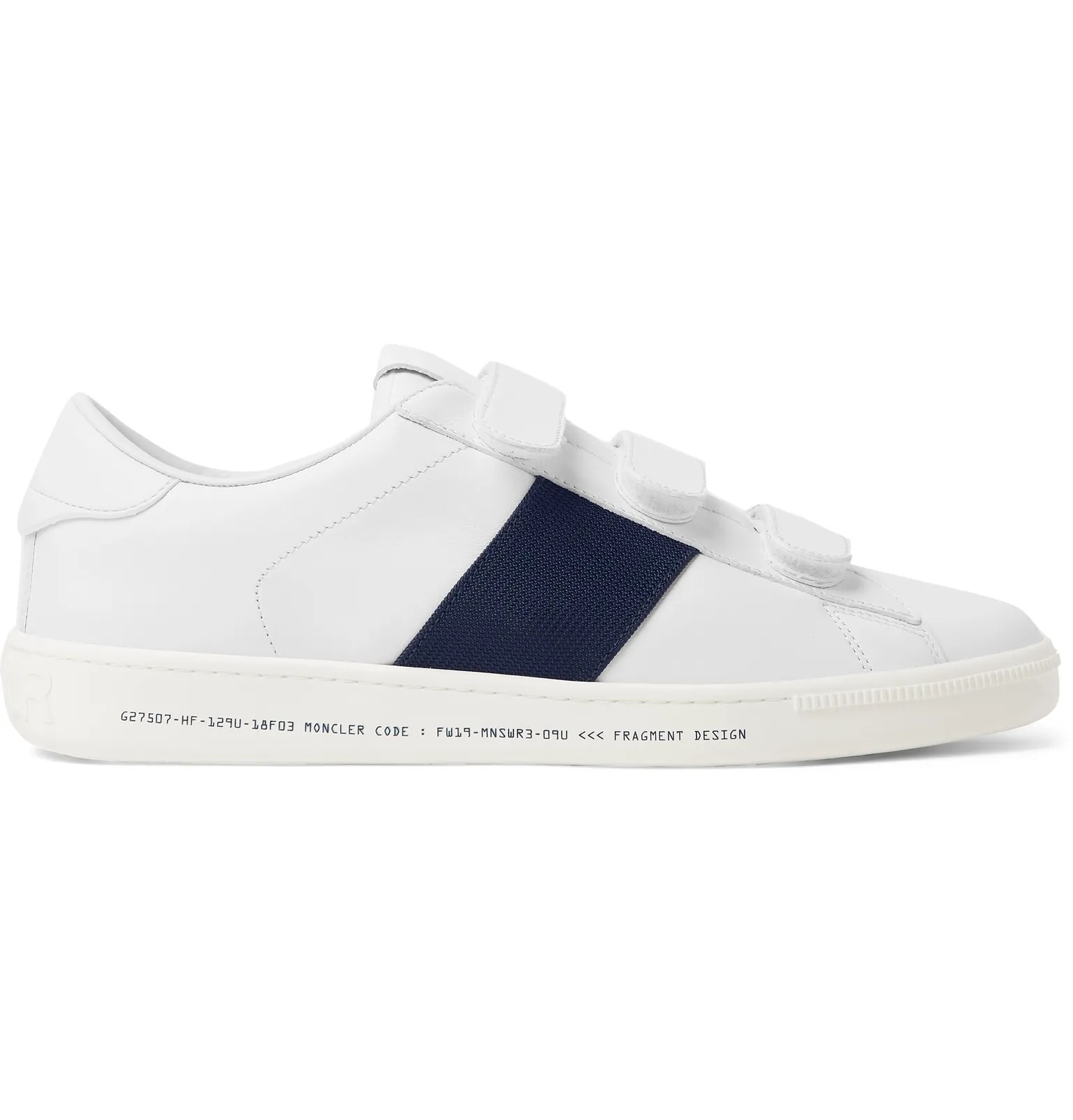 7 Moncler Fragment Webbing-Trimmed Leather Sneakers - 1