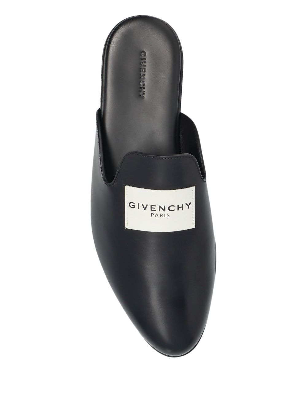 logo-patch leather mules - 4