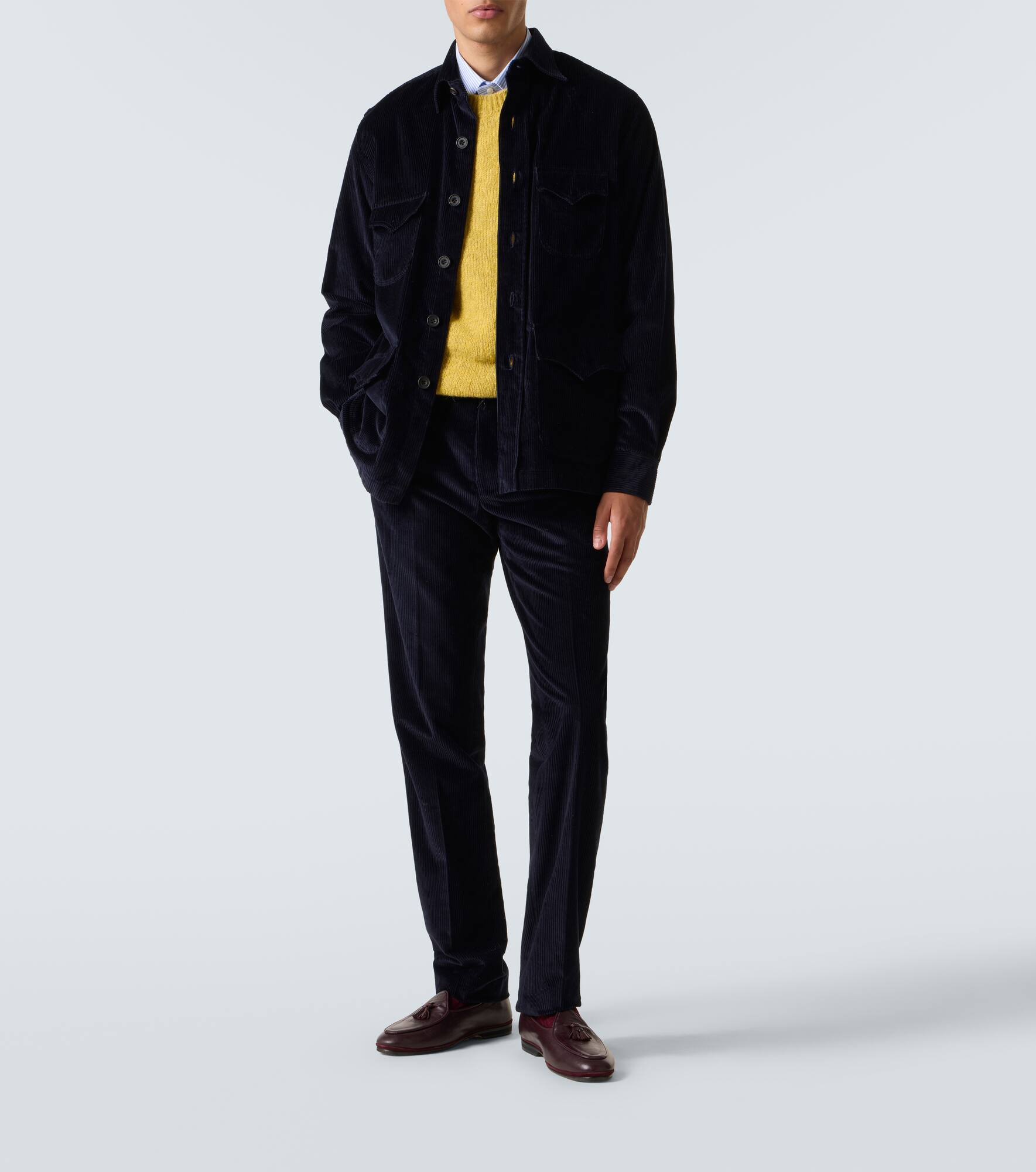 Cotton corduroy straight pants - 2