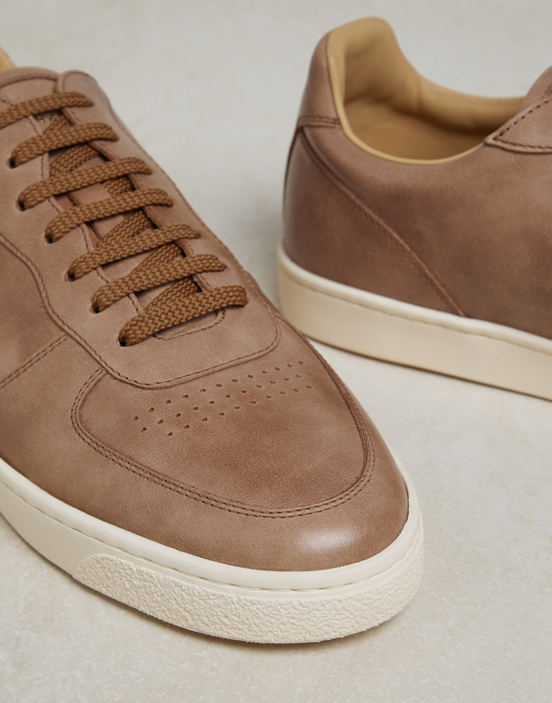 Dapple calfskin sneakers with natural rubber sole 4