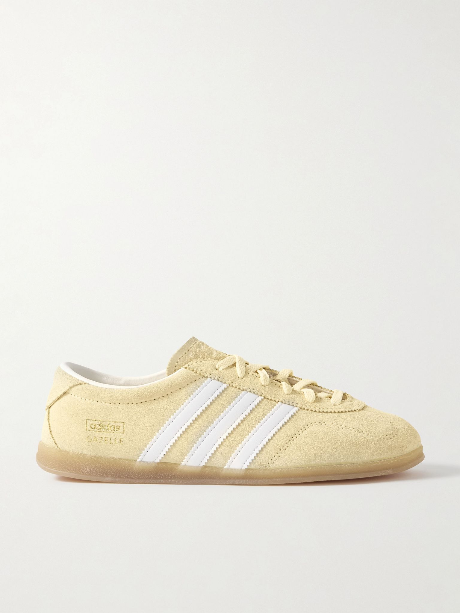 Gazelle Lo Pro leather-trimmed suede sneakers Pastel yellow - 1