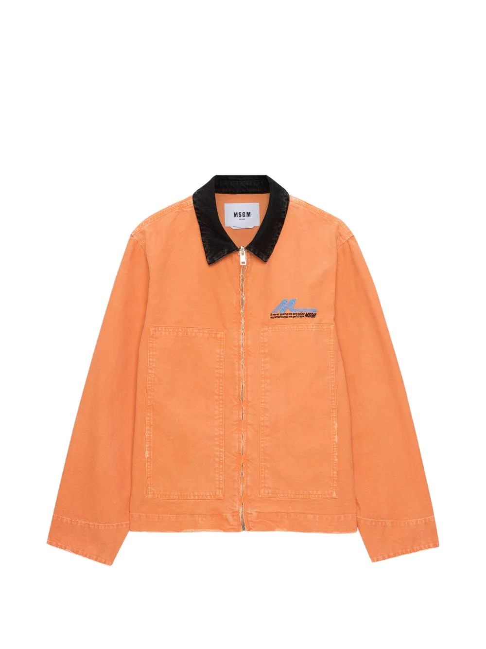 black-collar denim jacket - 1