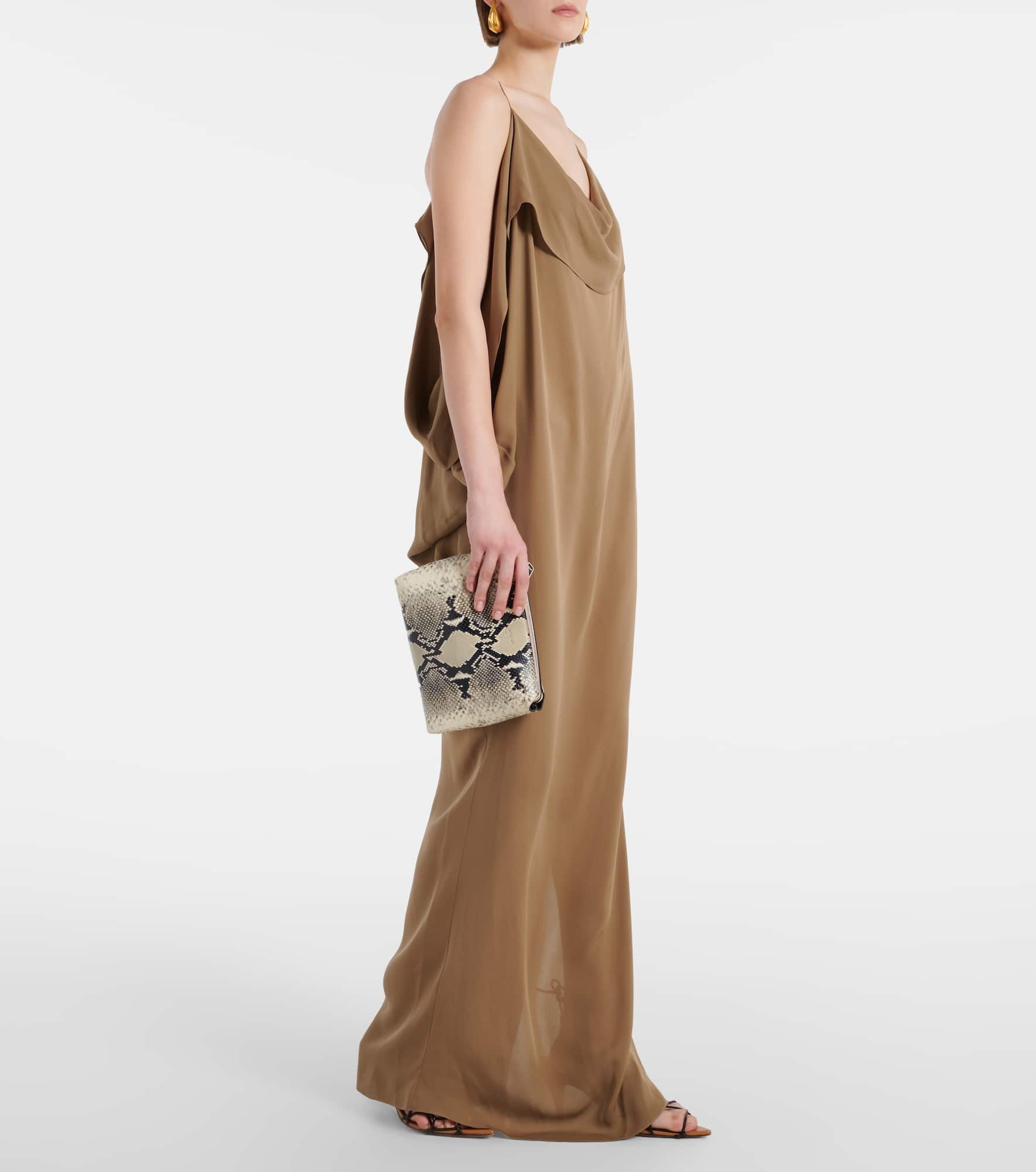 Lina snake-effect leather crossbody bag - 5
