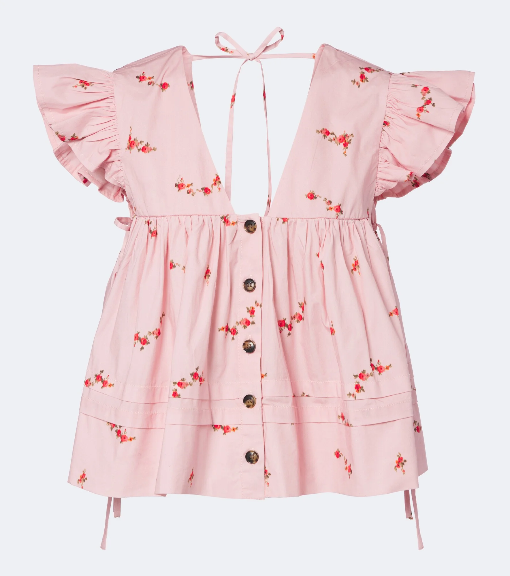 Floral cotton-blend top - 1