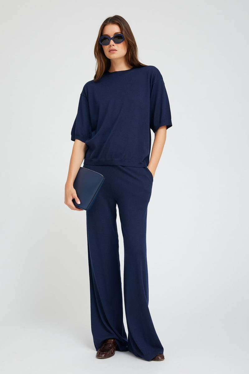 SPRWMN NAVY CASHMERE BOXY TEE outlook