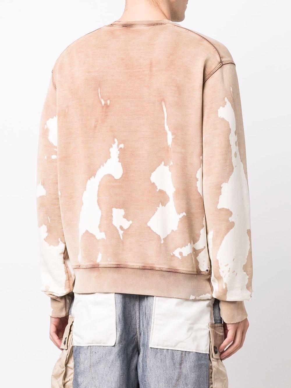 logo-print bleached-effect relaxed sweatshirt - 4