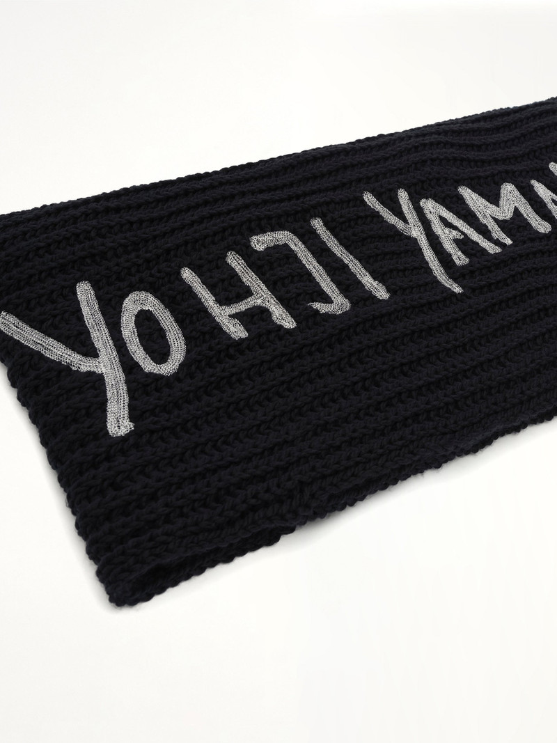 Y-3 Chunky Knit Scarf in Black outlook