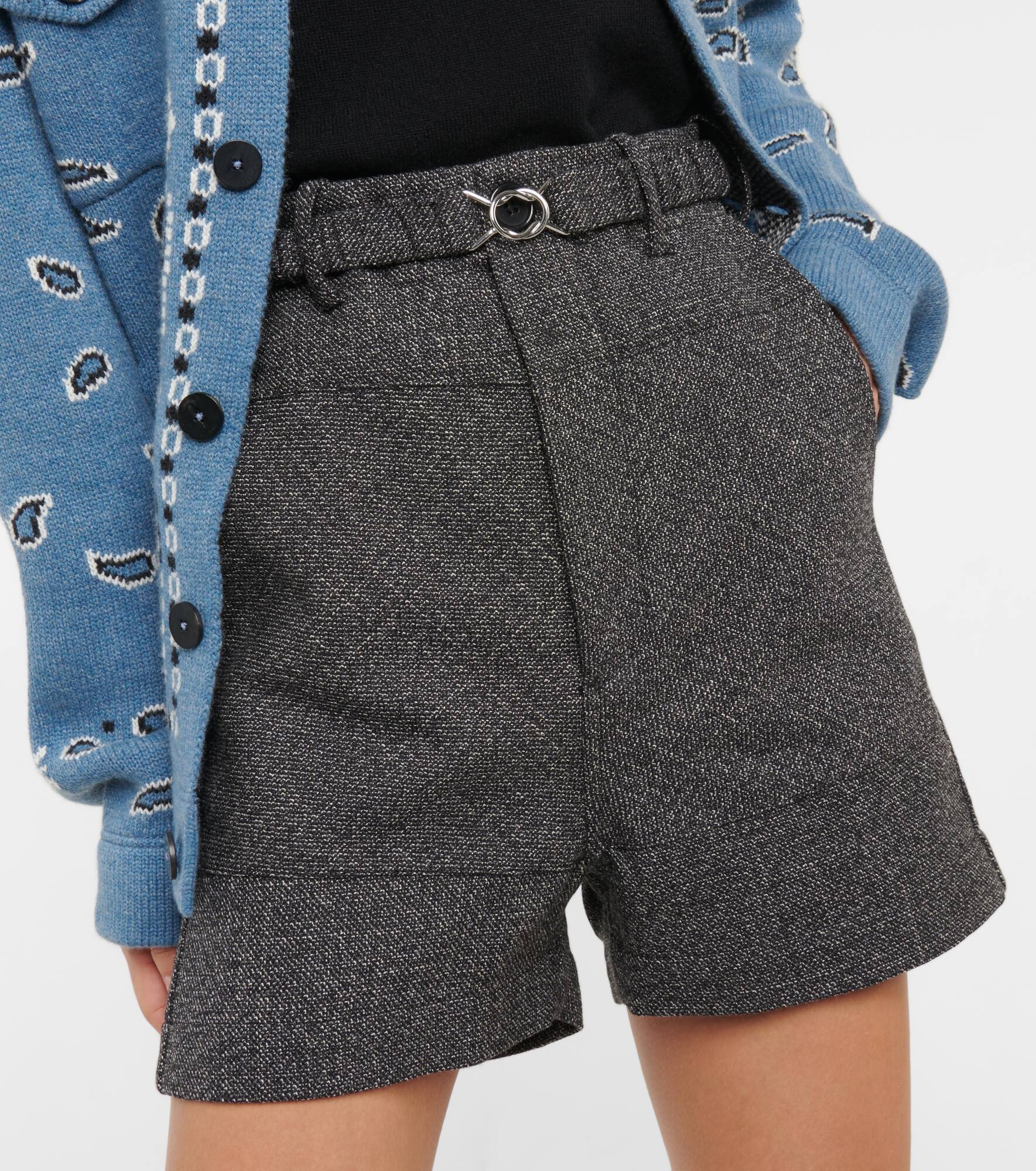 Wool and cotton Bermuda shorts - 4