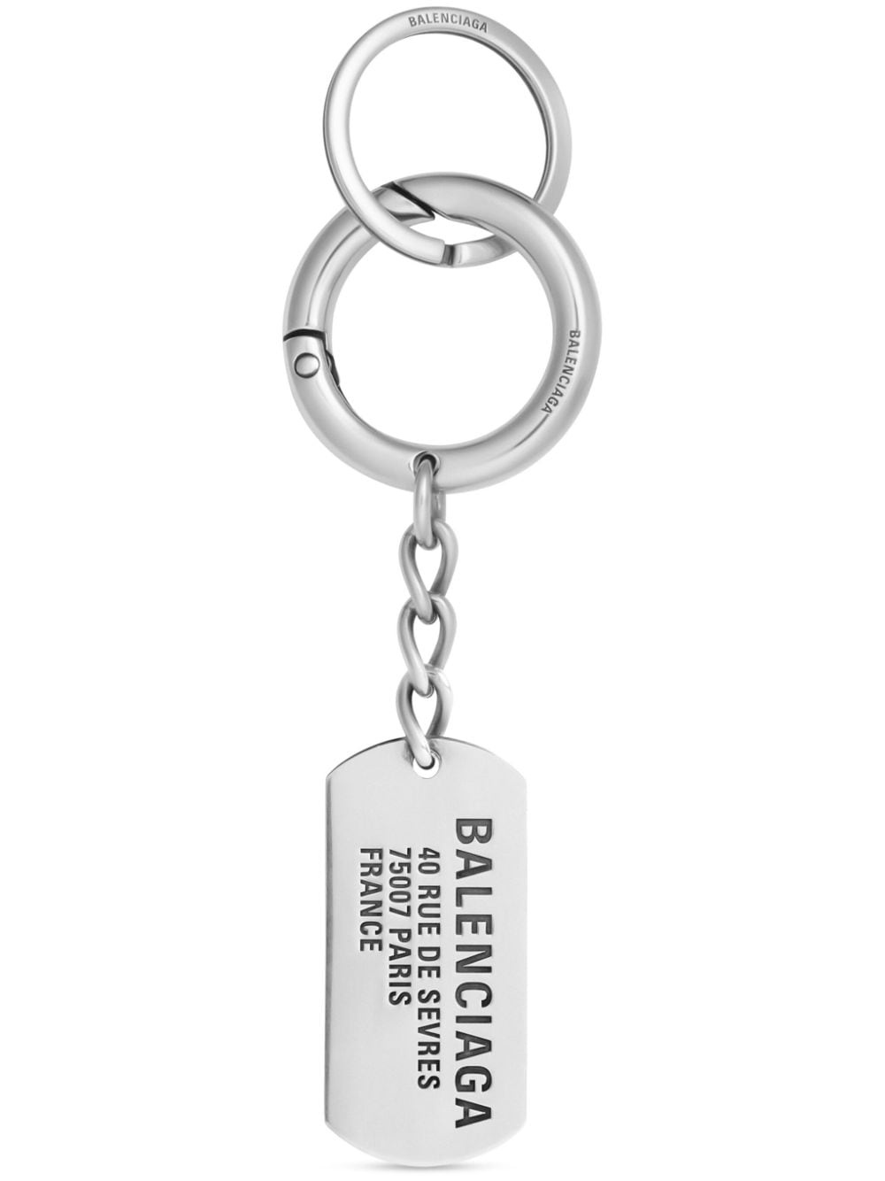 logo-engraved polished-finish keyring - 1