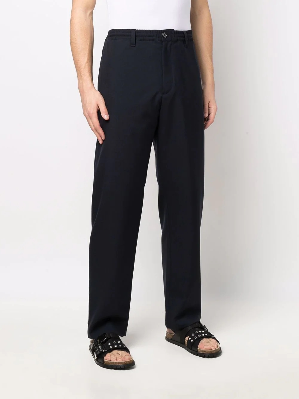 straight-leg wool suit trousers - 3