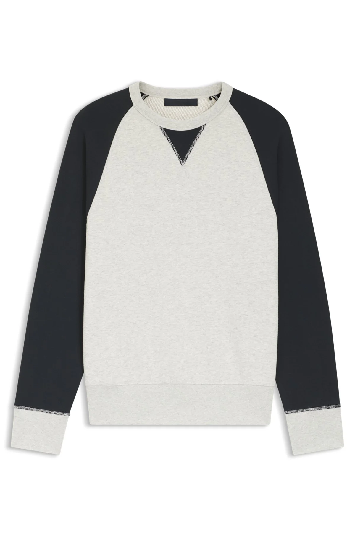 BOSS BY BECKHAM COTTON SWEATER WITH COLOR-BLOCKING - 1