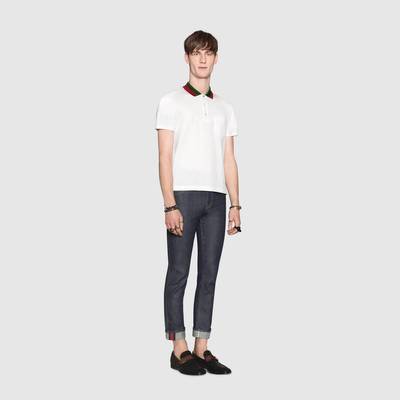 GUCCI Cotton polo with Web collar outlook