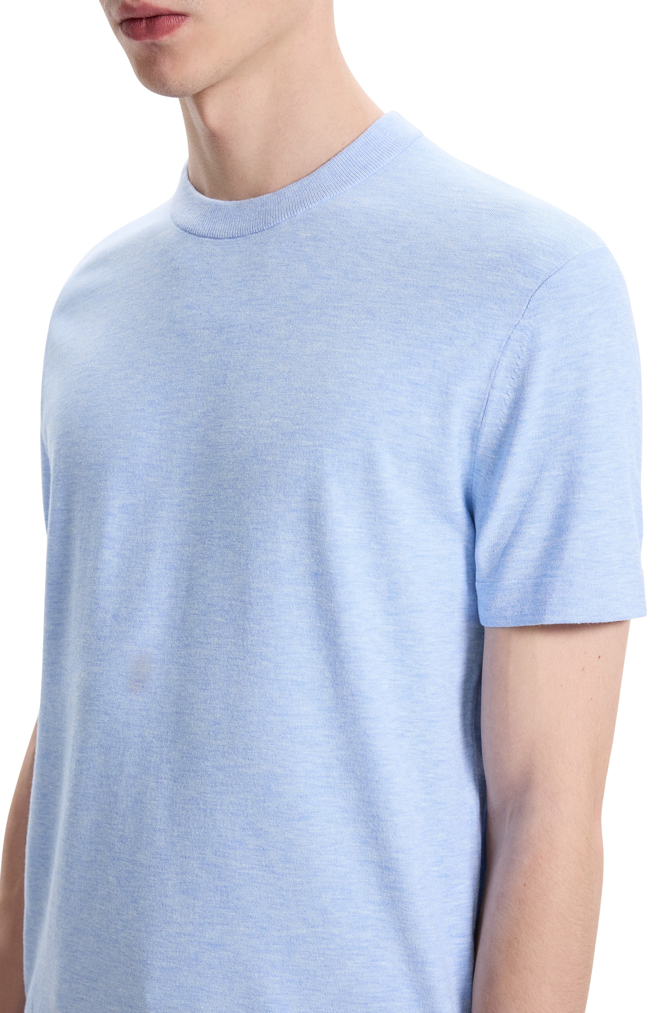 Theory Sarior Short Sleeve Sweater in Skylight Melange at Nordstrom - 3