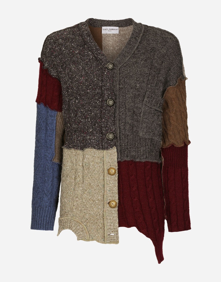 Wool and alpaca patchwork cardigan - 1