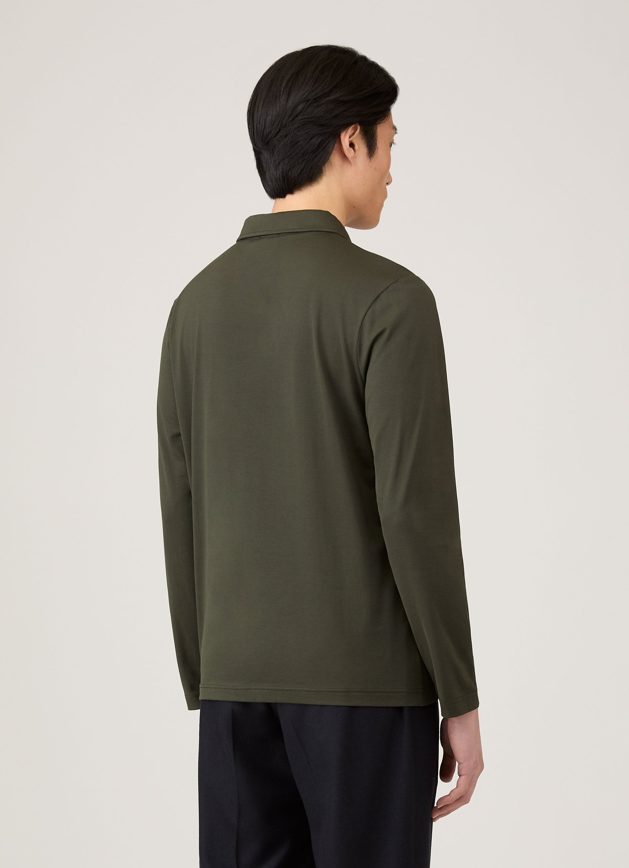 Long Sleeve Classic Jersey Polo Shirt - 5