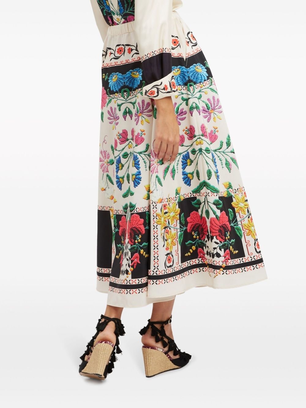 Piazza PlacÃ©e-print midi skirt - 3