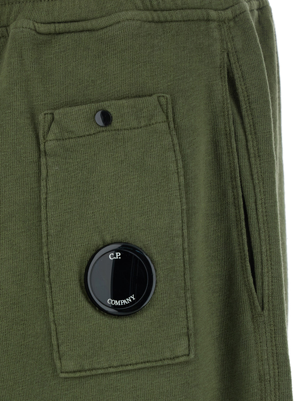 C.P. Company Men Green Shorts With Elastic Drawstring Waist And Logo Plaque On The Front In Cotton M - 3