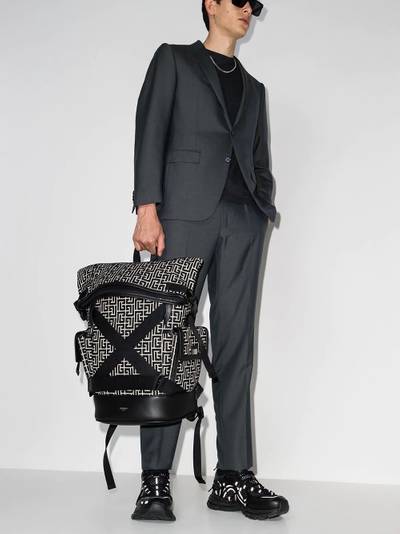 Balmain monogram jacquard backpack outlook